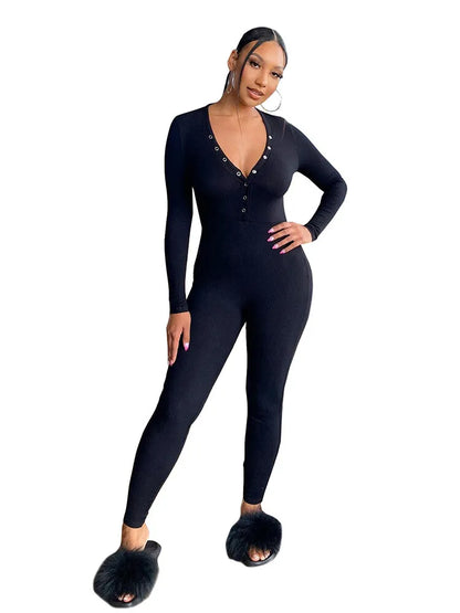 Women's Sexy One Piece Onesie Jumpsuit with Butt Flap