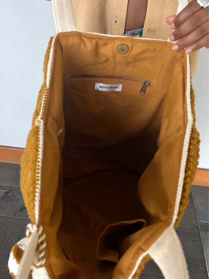 Boho Island Camel Thread Tote Bag