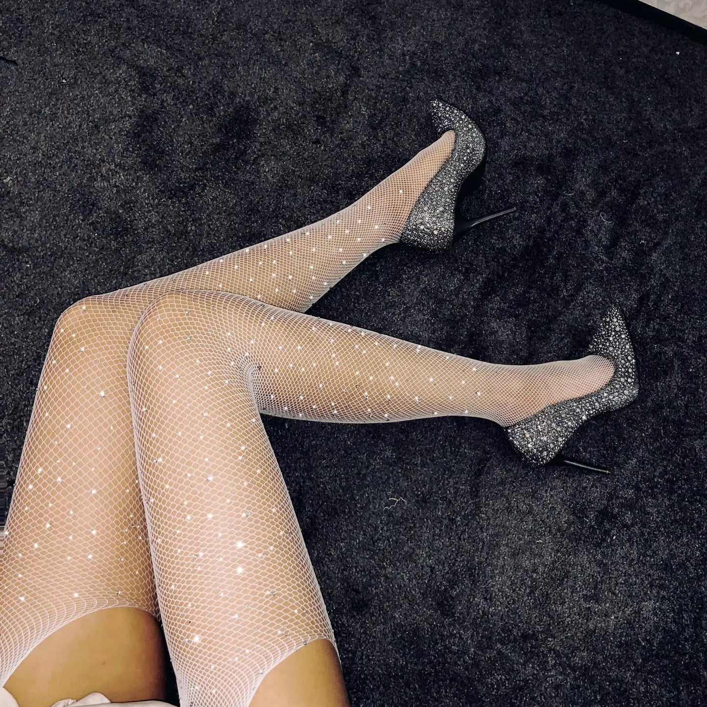 Hottie Fishnet Stockings with Rhinestone