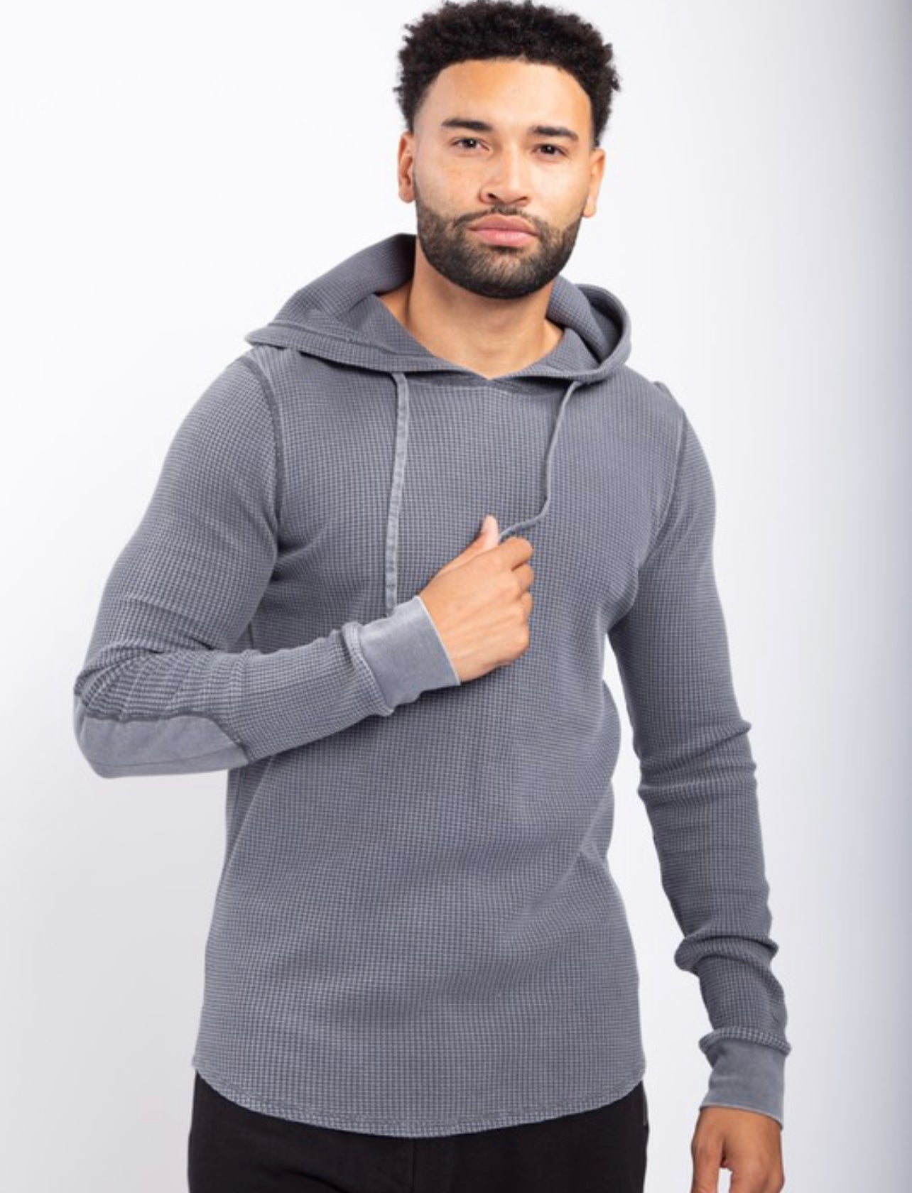 Hunk Waffle Knit Hoodie(mineral wash)