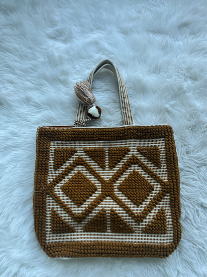 Boho Island Camel Thread Tote Bag