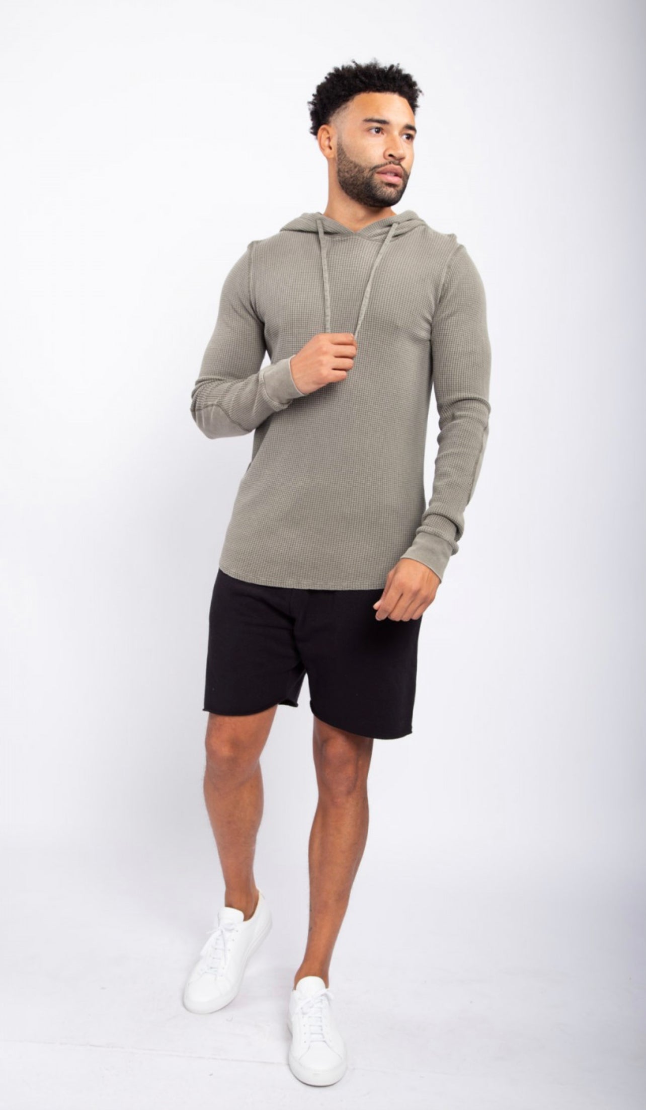 Hunk Waffle Knit Hoodie(mineral wash)