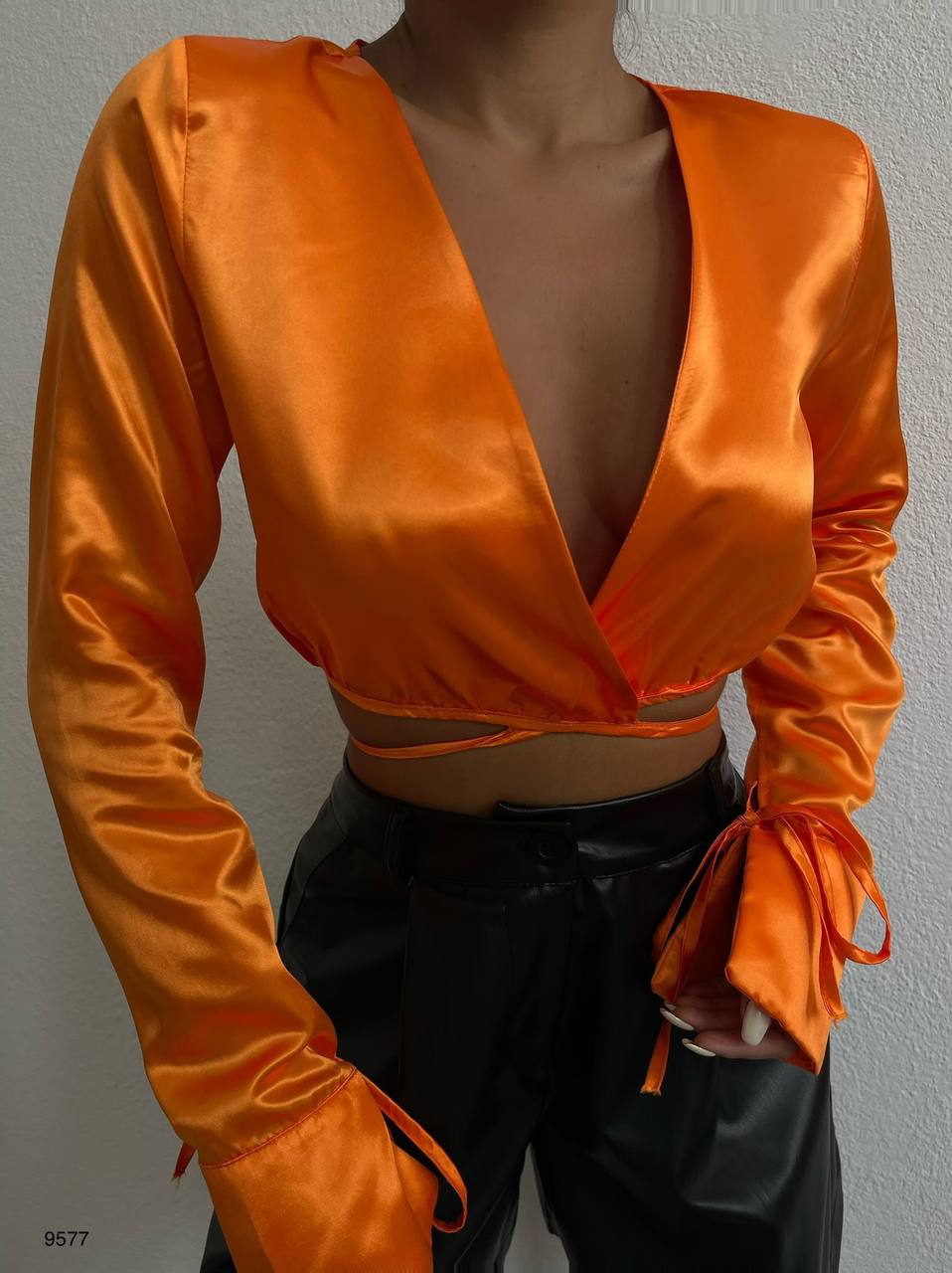 Flaming Girl Tie Detail Crop Top