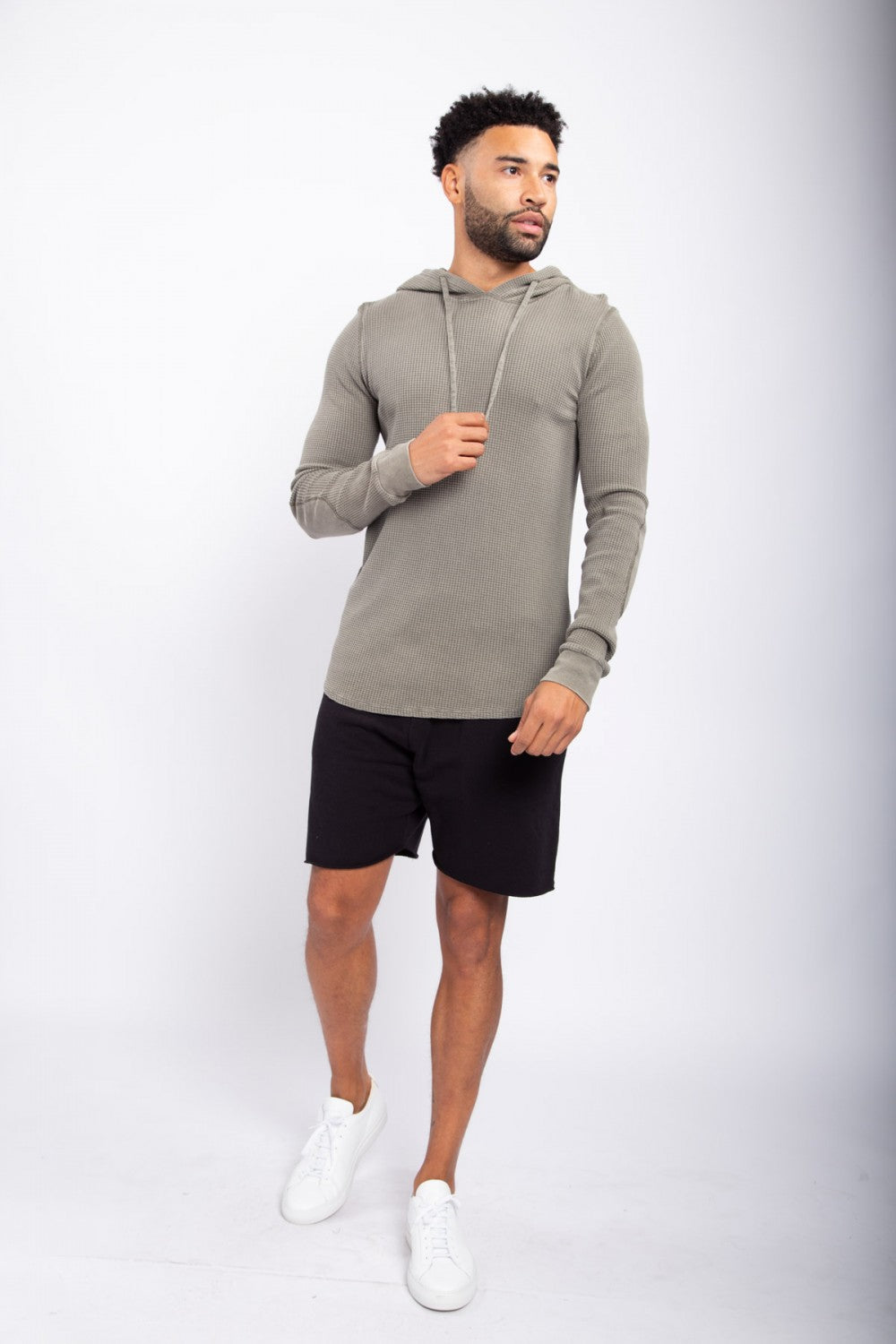 Hunk Waffle Knit Hoodie(mineral wash)