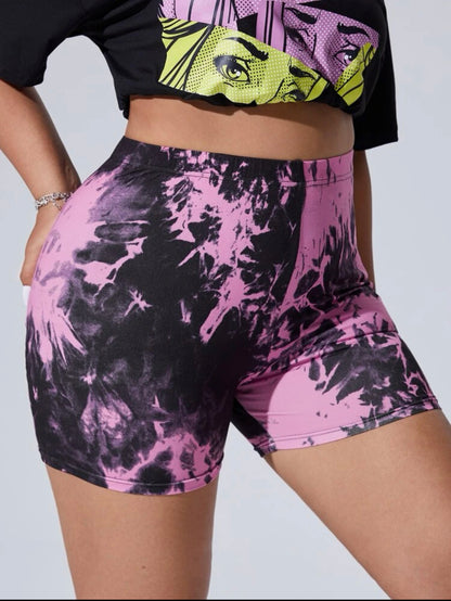 Stretchy Tie Dye Biker Short