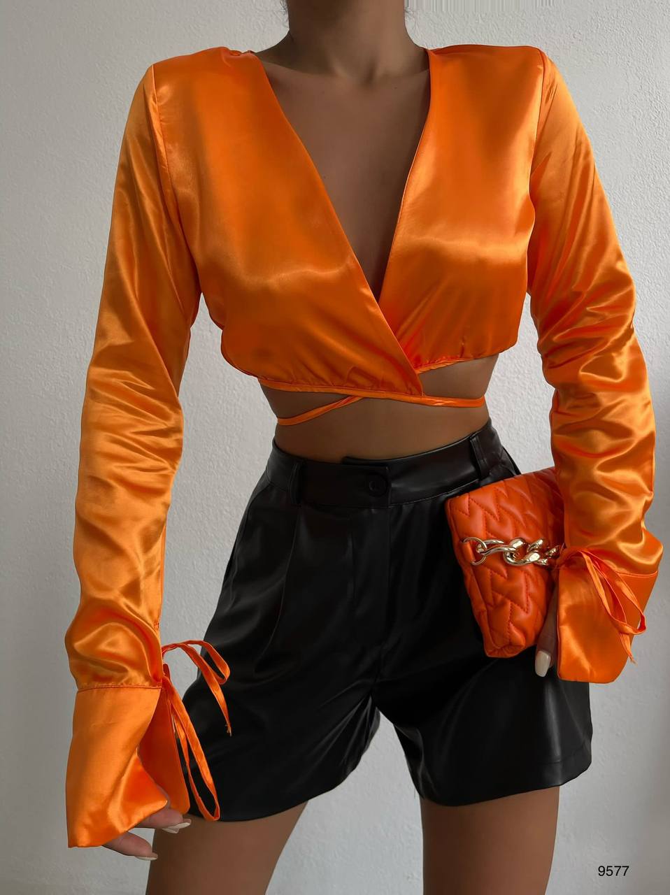 Flaming Girl Tie Detail Crop Top